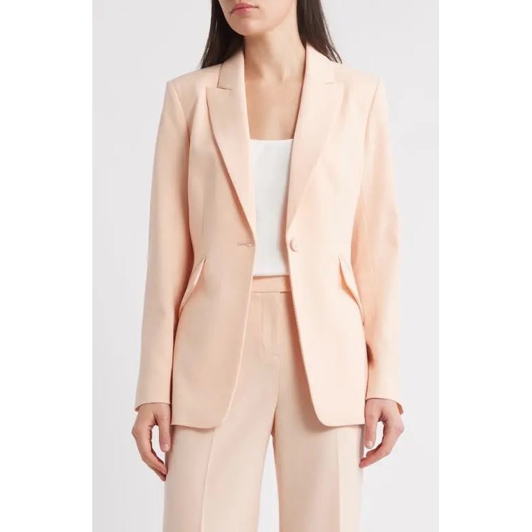 Tahari Asl Pastel Peach Parfait Blazer Women's Size 22w Professional Summer Chic